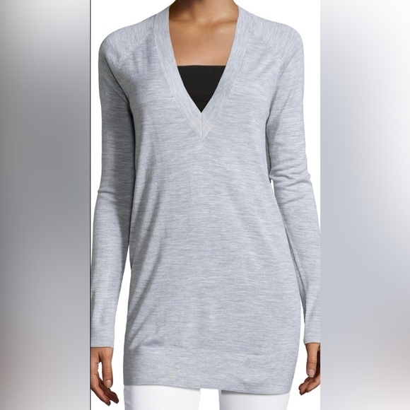 Theory Delrina Preen *Cream Wool Blend Tunic Sweater Medium - Picture 1 of 13